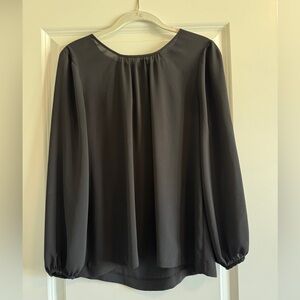 J. Crew Black Tie Neck Blouse